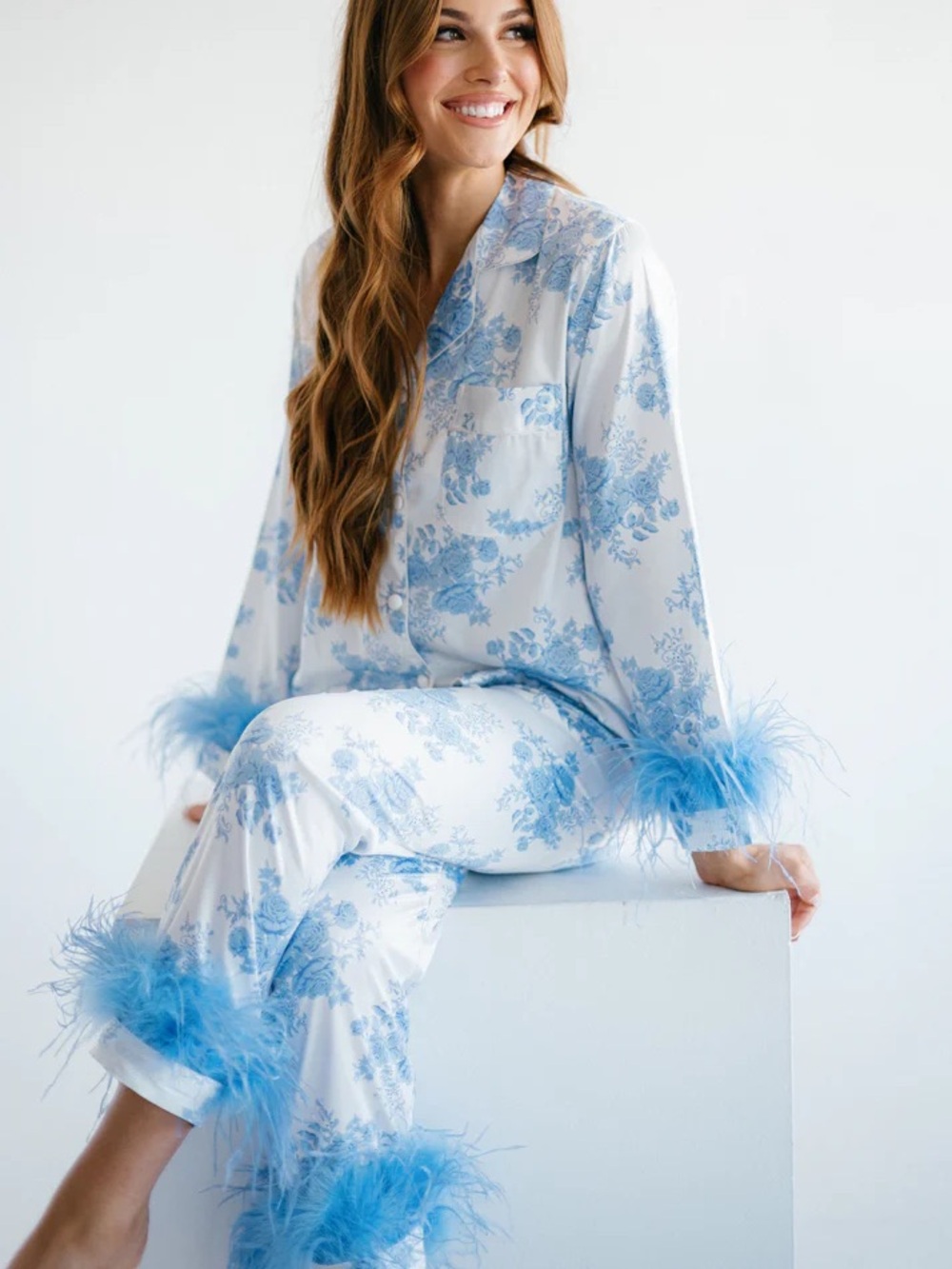 Bon Viviann French Floral Pajama Set